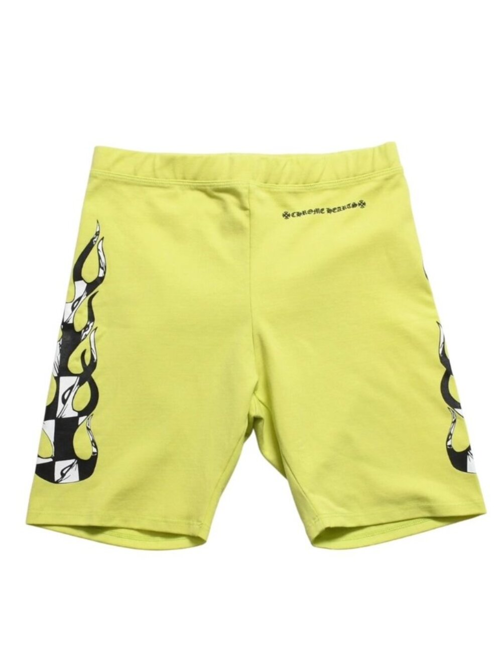 Chrome Hearts Matty Boy Link Biker Shorts Lime Green Cotton